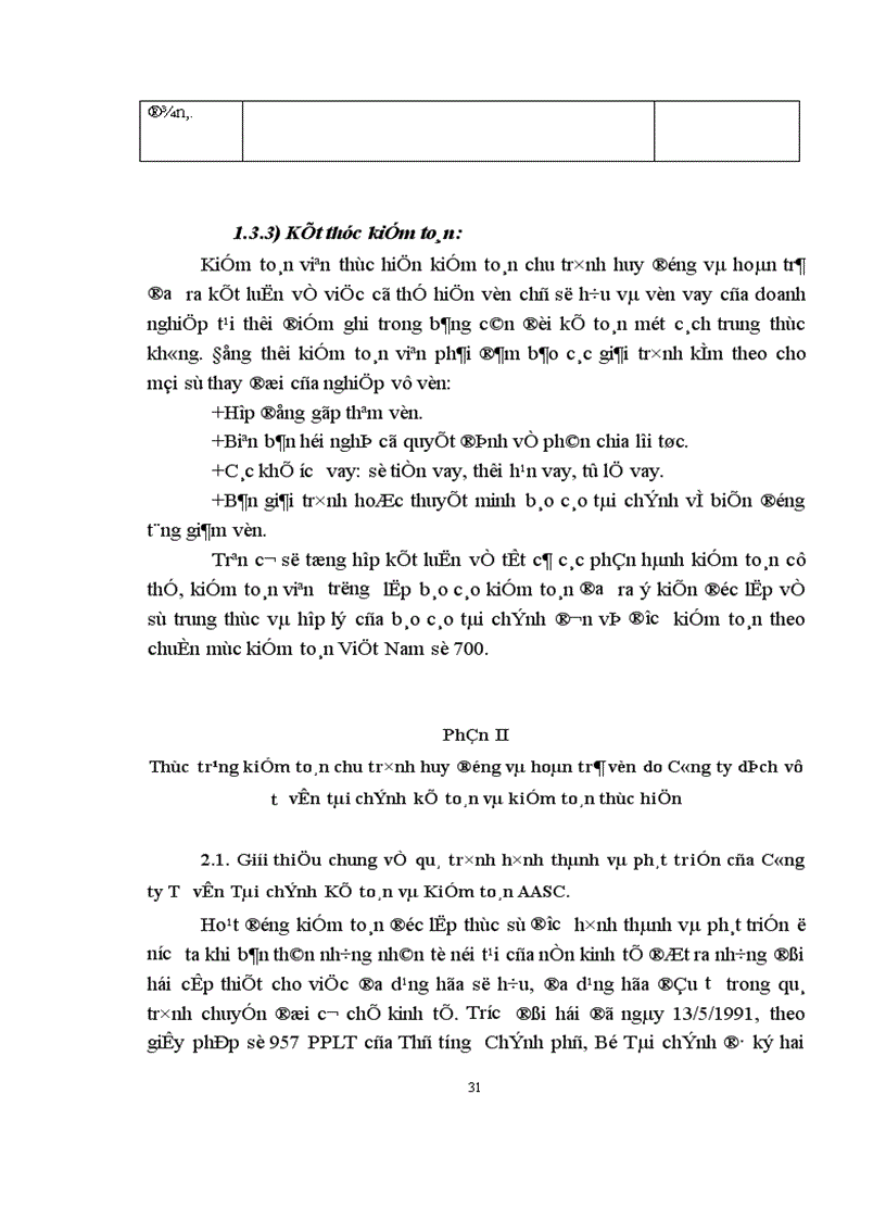image for page Những bài học kinh nghiệm và giải pháp hoàn thiện công việc kiểm toán chu trình huy động và hoàn trả trong kiểm toán báo cáo tài chính do AASC thực hiện