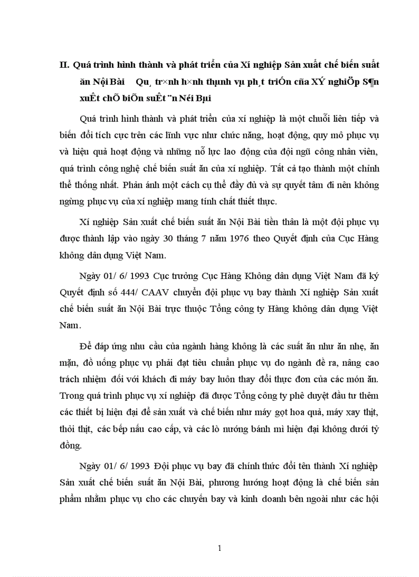 image for page Báo cáo tổng hợp về Xí nghiệp Sản xuất chế biến suất ăn sân bay Nội Bài