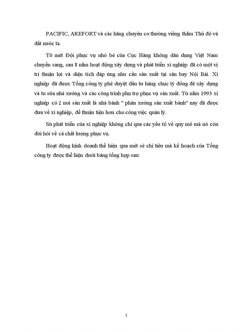 image for page Báo cáo tổng hợp về Xí nghiệp Sản xuất chế biến suất ăn sân bay Nội Bài