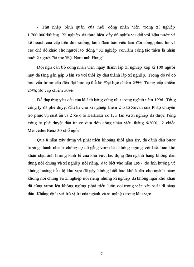 image for page Báo cáo tổng hợp về Xí nghiệp Sản xuất chế biến suất ăn sân bay Nội Bài