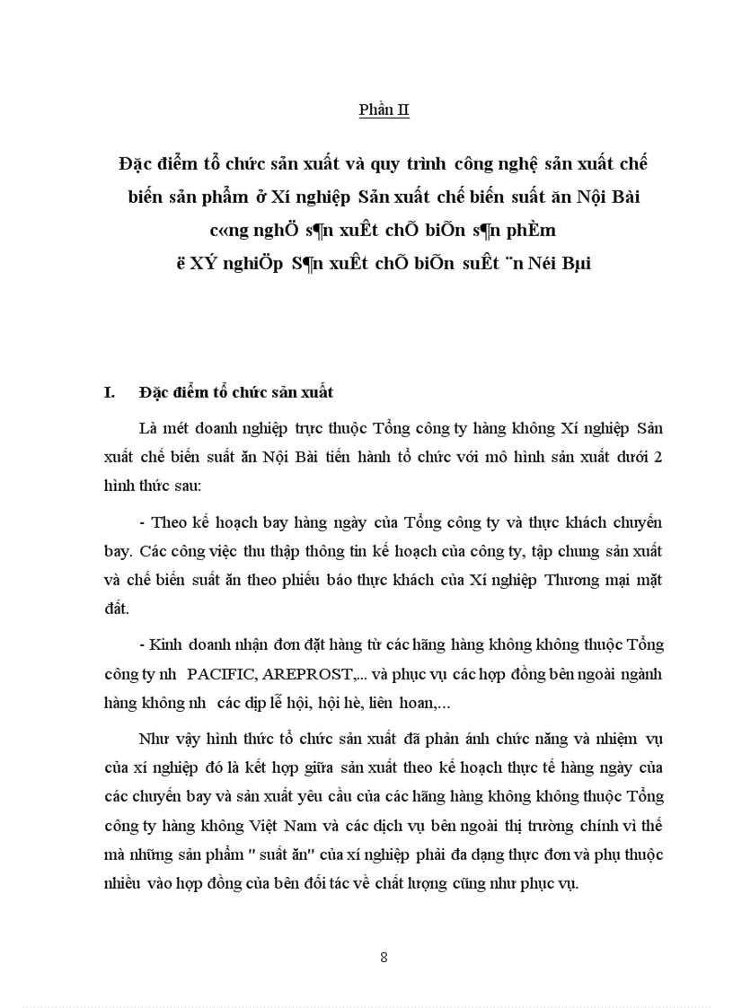 image for page Báo cáo tổng hợp về Xí nghiệp Sản xuất chế biến suất ăn sân bay Nội Bài