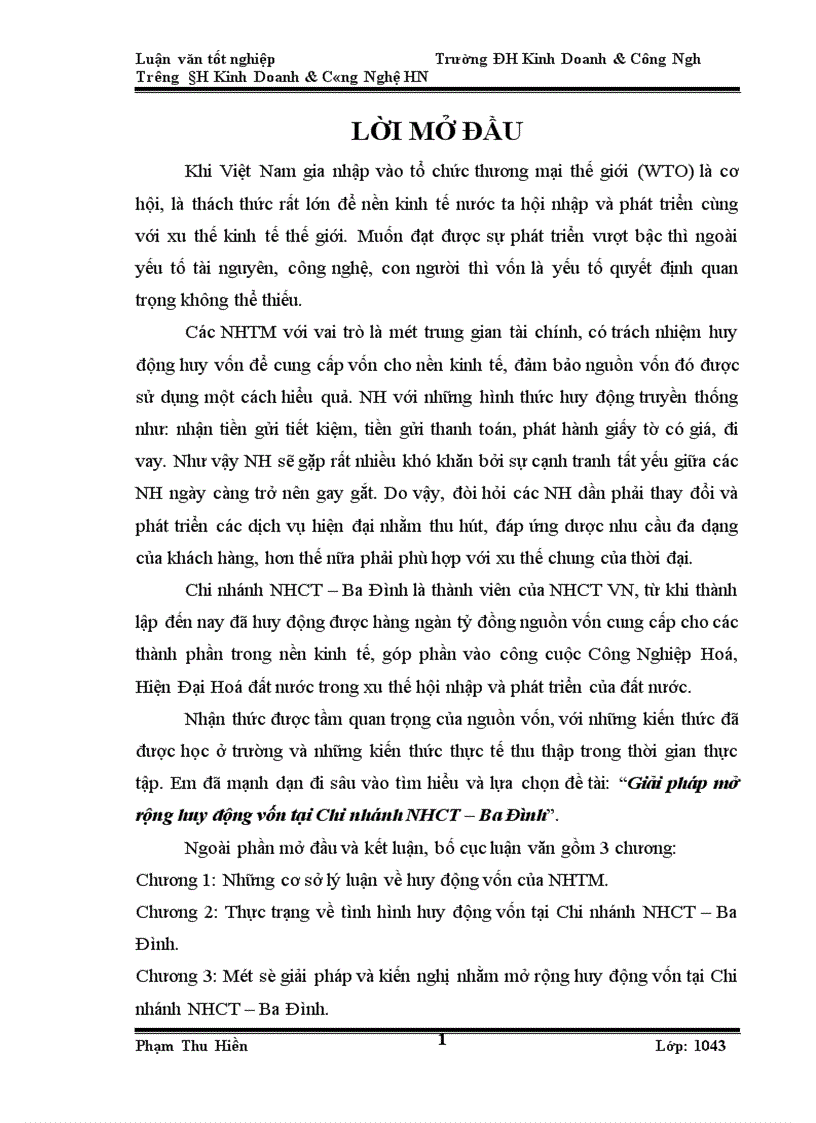 image for page Giải pháp mở rộng huy động vốn tại Chi nhánh NHCT – Ba Đình