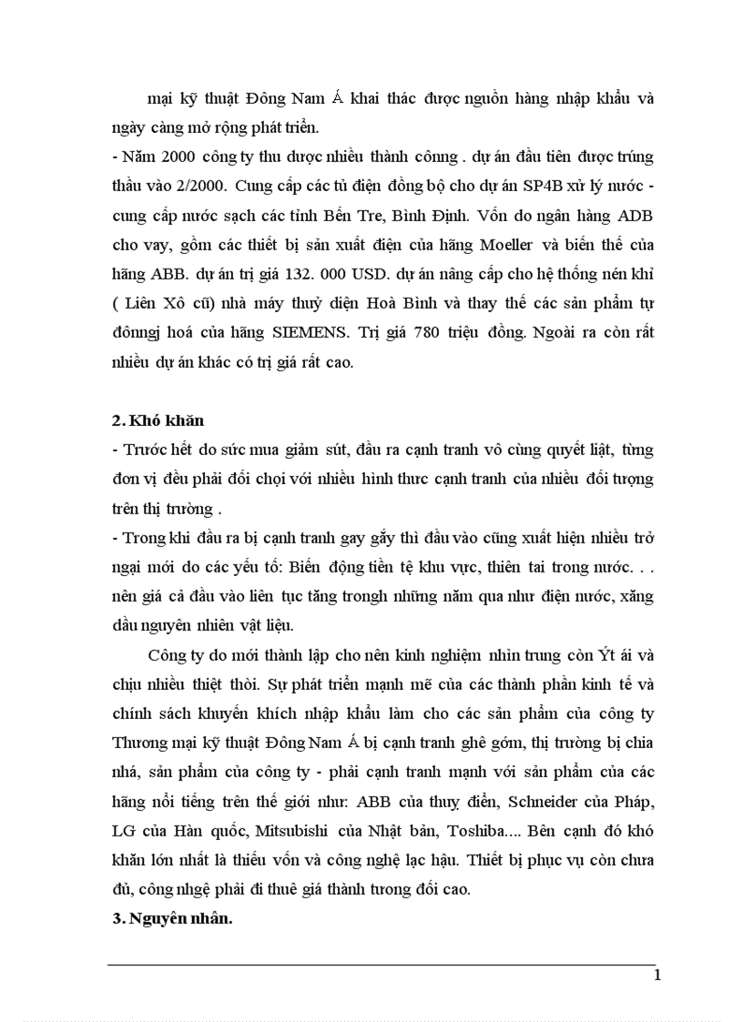 image for page Hoạt động sản xuất kinh doanh của Công ty Thương maị kỹ thuật Đông Nam á.