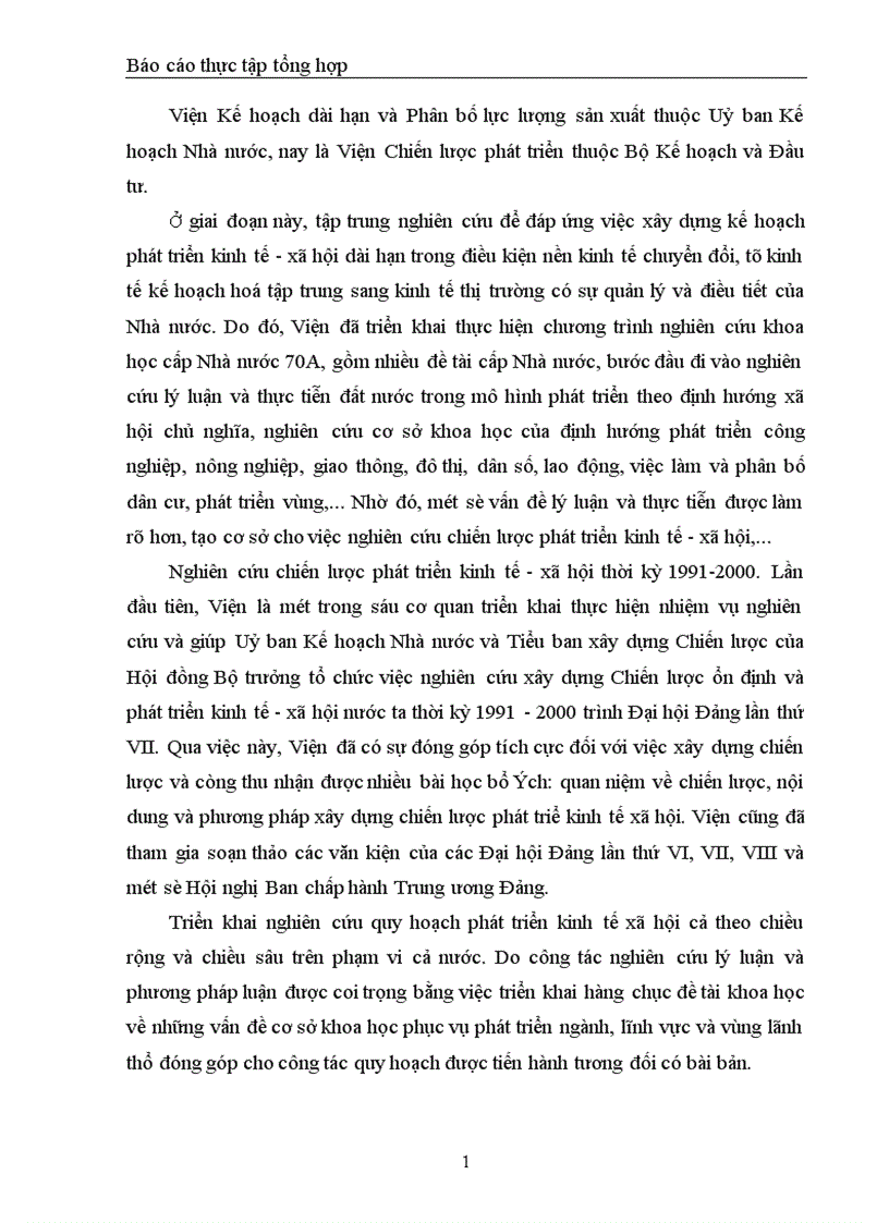 image for page Báo cáo thực tập tổng hợp tại Viện Chiến lược phát triển thuộc Bộ Kế hoạch và Đầu tư