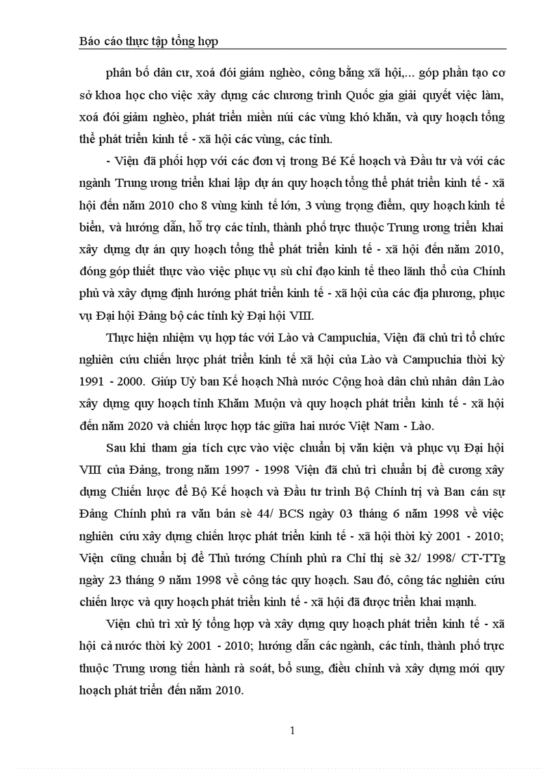 image for page Báo cáo thực tập tổng hợp tại Viện Chiến lược phát triển thuộc Bộ Kế hoạch và Đầu tư