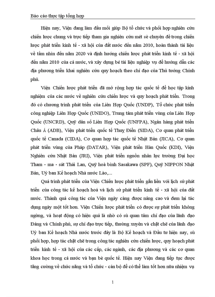 image for page Báo cáo thực tập tổng hợp tại Viện Chiến lược phát triển thuộc Bộ Kế hoạch và Đầu tư