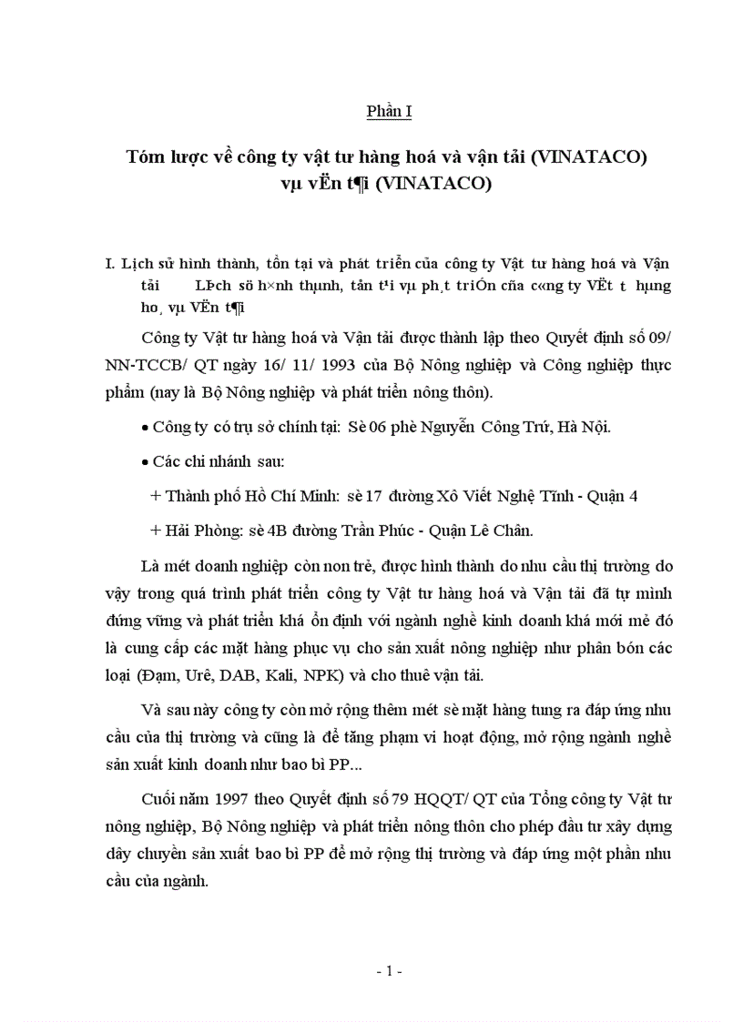 image for page Báo cáo tổng hợp tại Công ty Vật tư hàng hoá và Vận tải