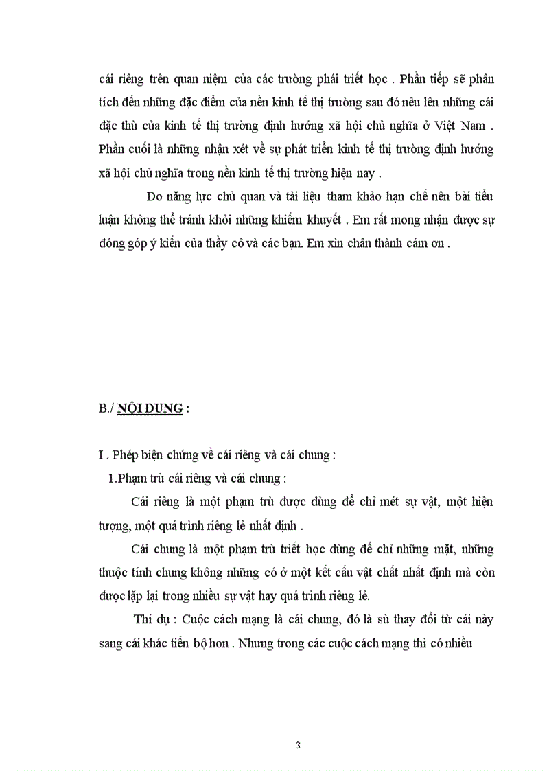 image for page Mối quan hệ biện chứng giữa cái chung và cái riêng để vận dụng vào thực tiễn xây dựng nền kinh tế thị trường định hướng xã hội chủ nghĩa ở nước ta.