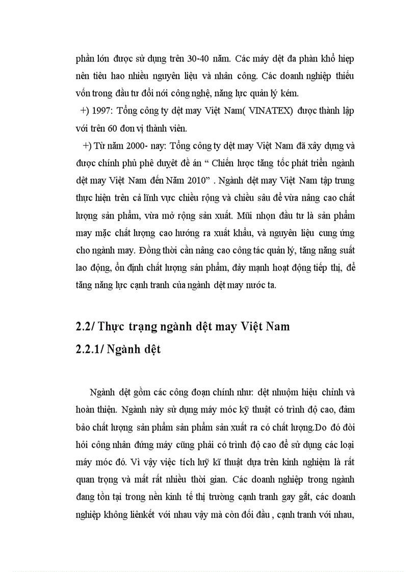 image for page Thực trạng ngành của may mặc Việt Nam
