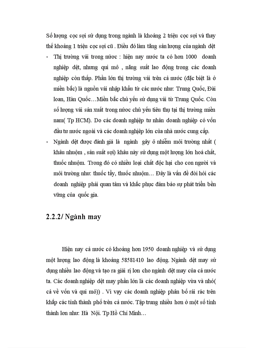 image for page Thực trạng ngành của may mặc Việt Nam