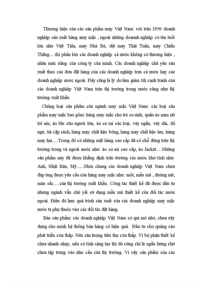 image for page Thực trạng ngành của may mặc Việt Nam