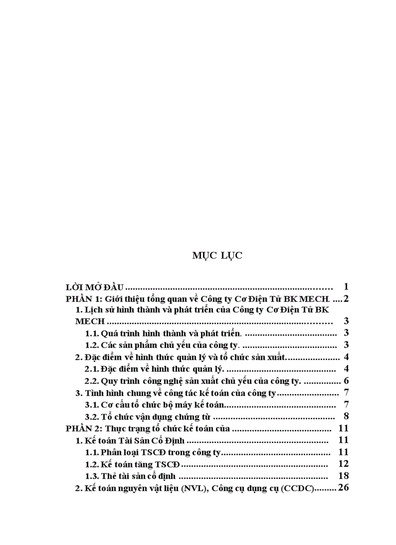 image for page Một số ý kiến nhận xét và đề xuất về công tác kế toán tại Công ty Cơ Điện Tử BK MECH
