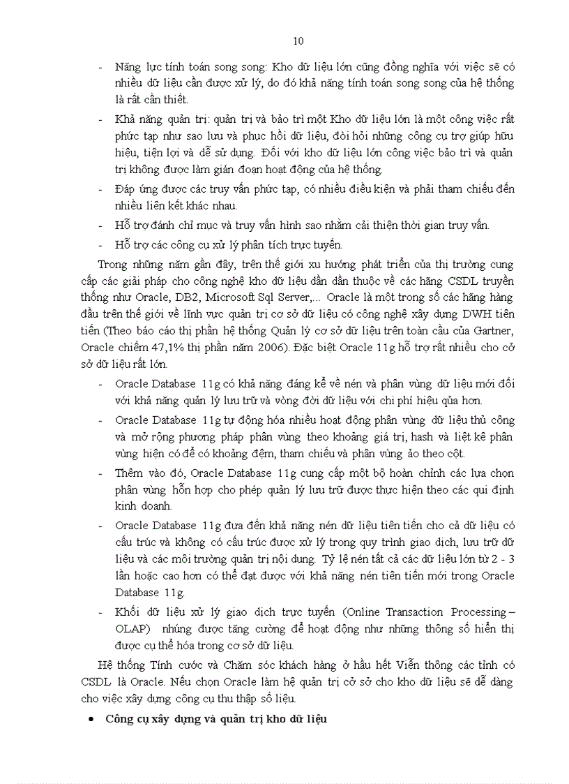 image for page Phân tích, thiết kế và triến khai DWH khách hàng sử dụng dịch vụ viễn thông.