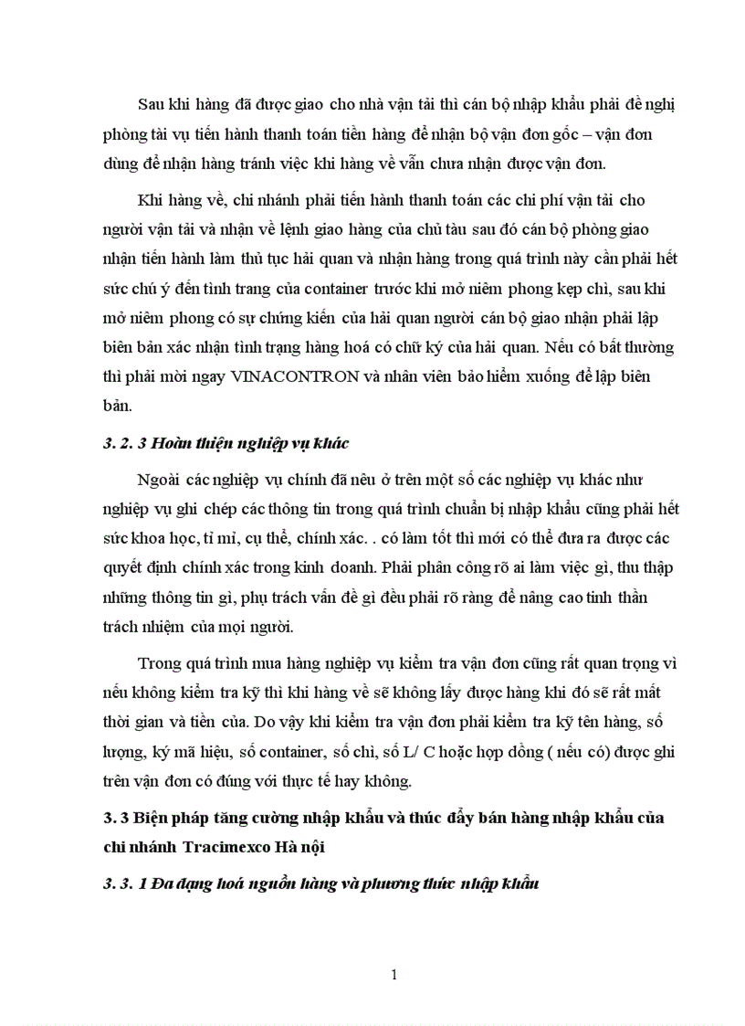 image for page Hoàn thiện nghiệp vụ nhập khẩu hàng hoá ở chi nhánh Tracimexco Hà nội