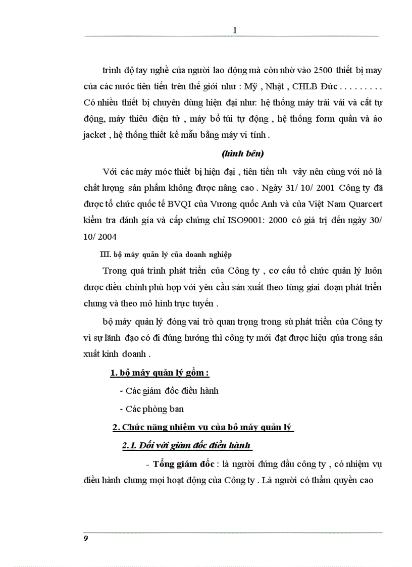 image for page Khảo sát tổng hợp về các vấn đề chung của Công ty may Đáp Cầu