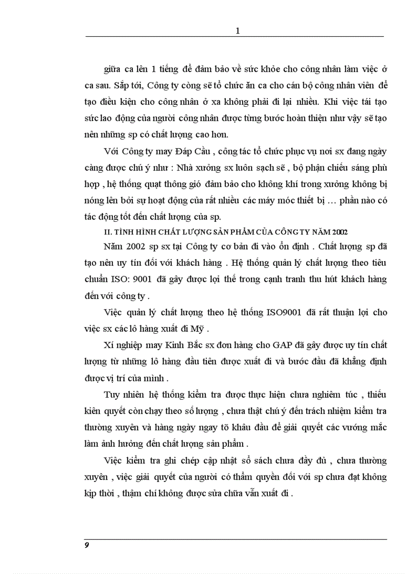 image for page Khảo sát tổng hợp về các vấn đề chung của Công ty may Đáp Cầu