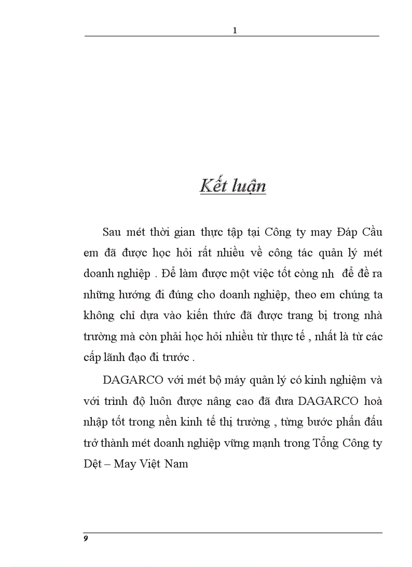 image for page Khảo sát tổng hợp về các vấn đề chung của Công ty may Đáp Cầu