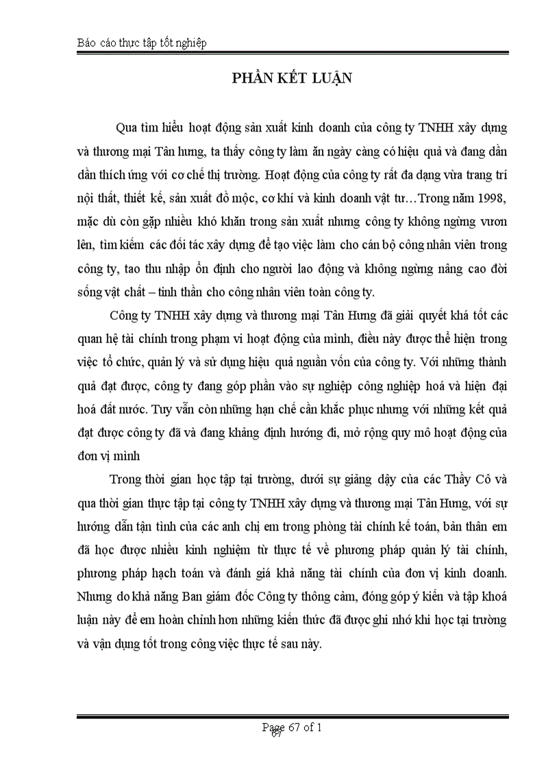 image for page Bảo toàn phát triển sử dụng vốn kinh doanh ở Công ty TNHH Xây dựng và Thương mại Tân Hưng