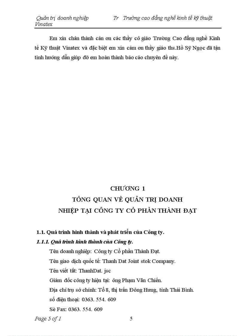 image for page Tổng quan quản trị doanh nghiệp tại Công ty Cổ phần Thành Đạt