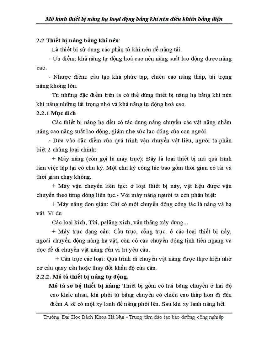 image for page Thiết kế mô hình của thiết bị nâng hạ hoạt động bằng khí nén và điều khiển điện
