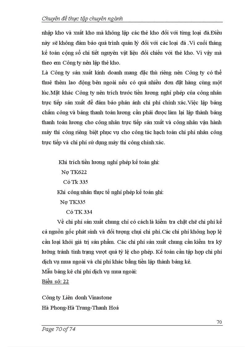 image for page Tìm hiểu kế toán chi phí và tính giá thành sản phẩm của Công ty Liên doanhVinastone