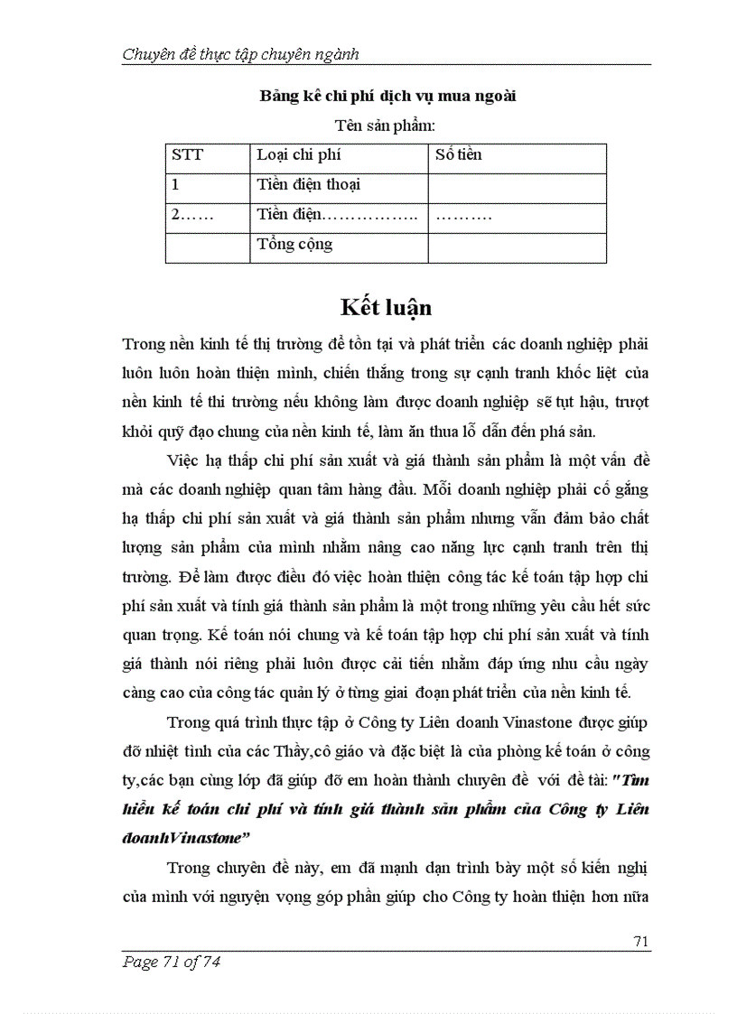 image for page Tìm hiểu kế toán chi phí và tính giá thành sản phẩm của Công ty Liên doanhVinastone