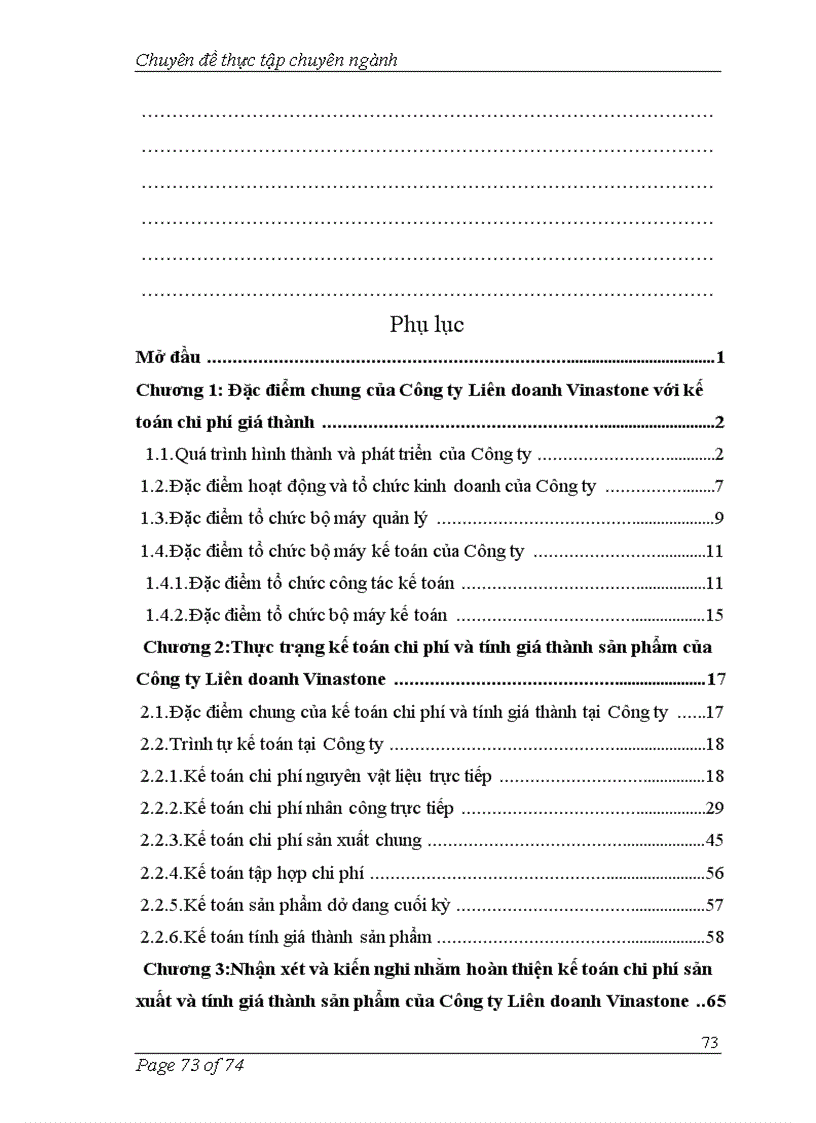 image for page Tìm hiểu kế toán chi phí và tính giá thành sản phẩm của Công ty Liên doanhVinastone