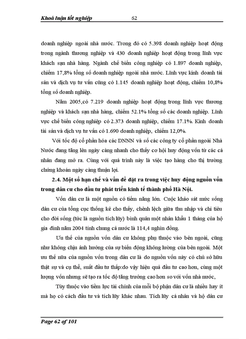 image for page Huy động nguồn vốn trong dân cư cho phát triển kinh tế thành phố Hà Nội. Thực trạng và giải pháp.