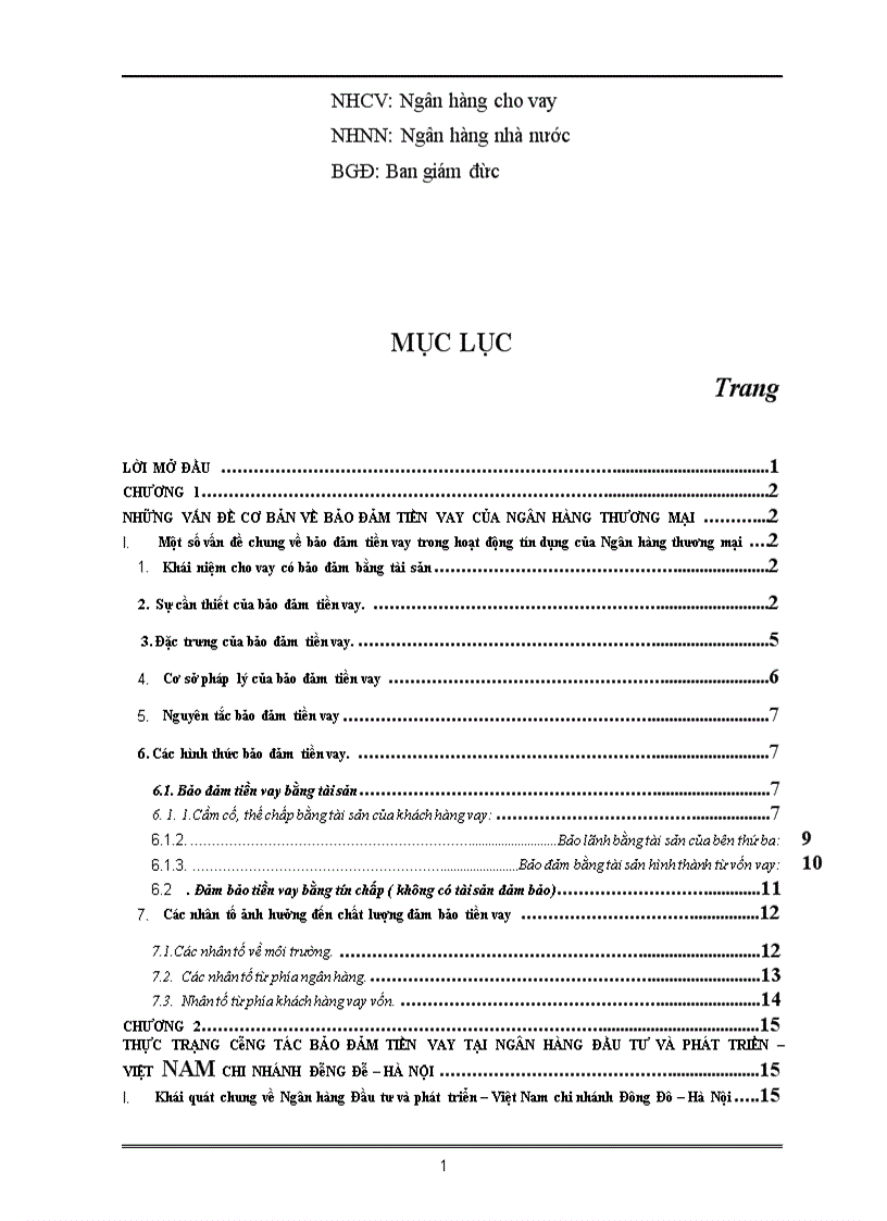 image for page Giải pháp hoàn thiện công tác đảm bảo tiền vay tại Ngân hàng Đầu tư và Phát triển - Việt Nam chi nhánh Đông Đô – Hà Nội