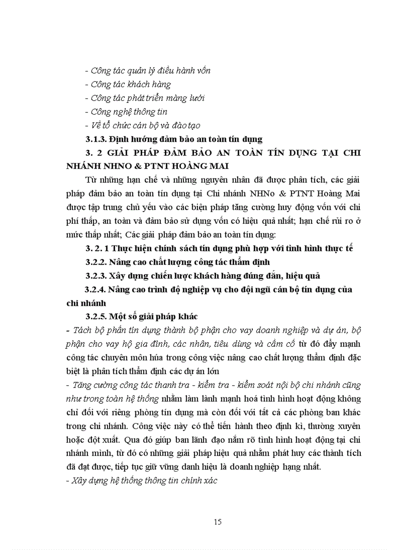 image for page Đảm bảo an toàn tín dụng tại Chi nhánh NHNo & PTNT Hoàng Mai - Thực trạng và giải pháp