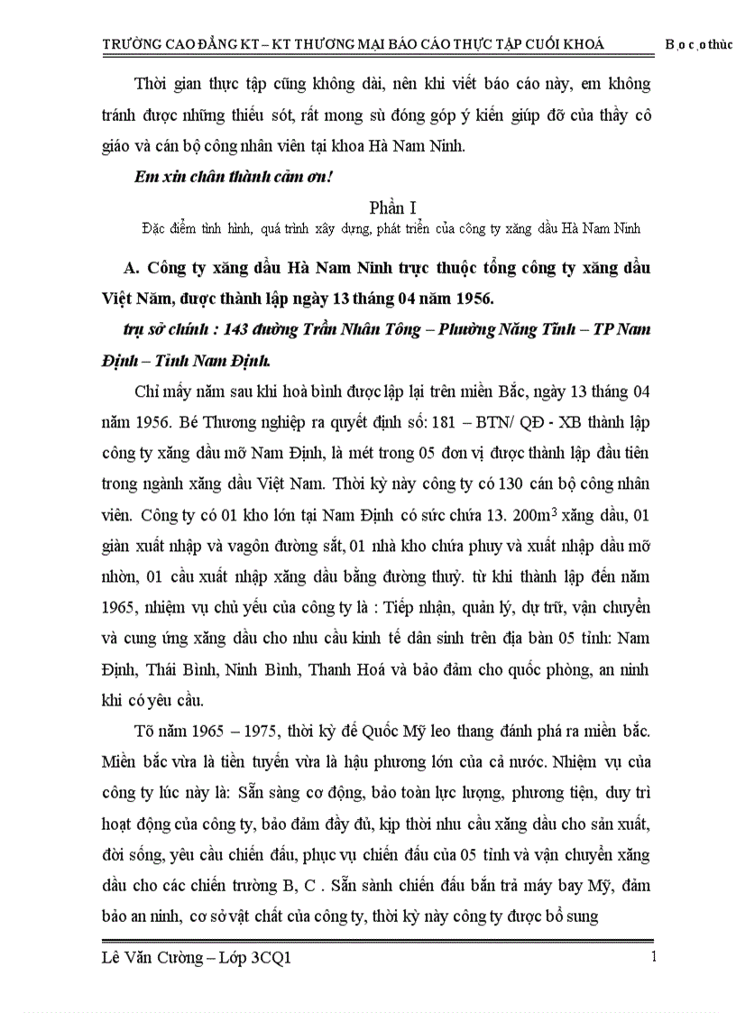 image for page Báo cáo thực tập cuối khoá tại công ty xăng dầu Hà Nam Ninh