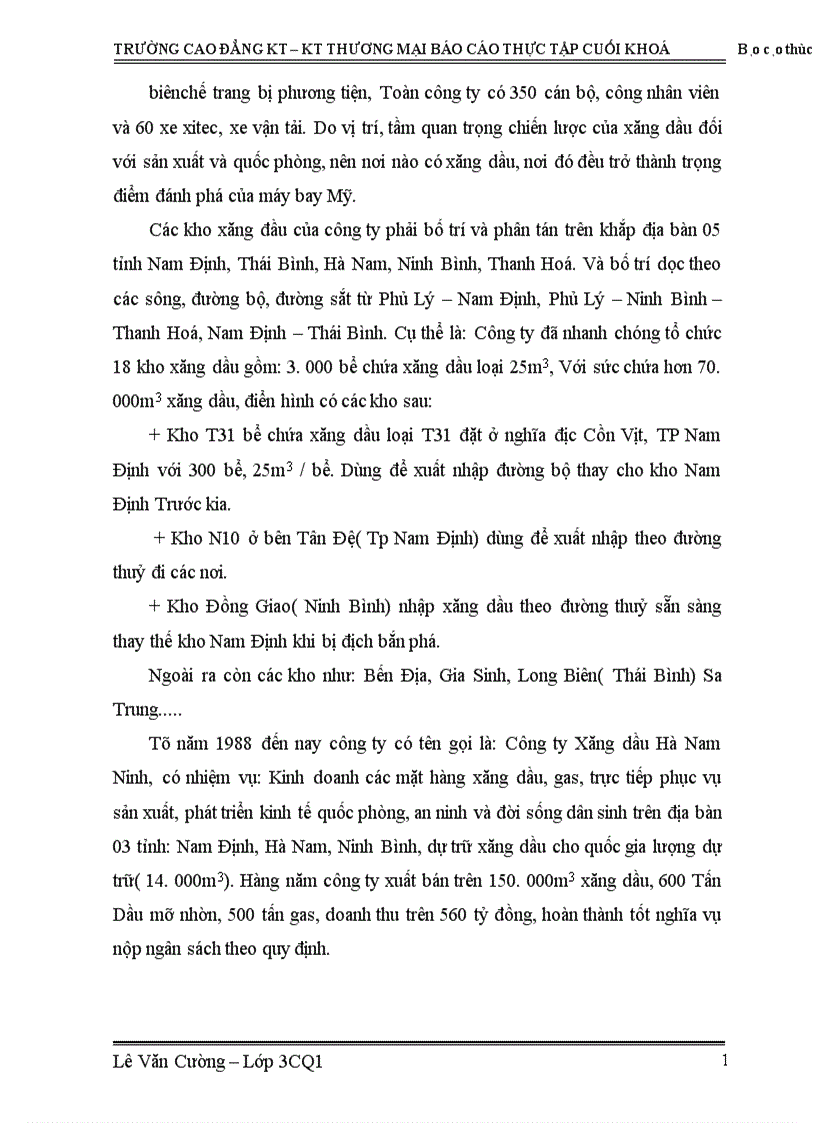 image for page Báo cáo thực tập cuối khoá tại công ty xăng dầu Hà Nam Ninh