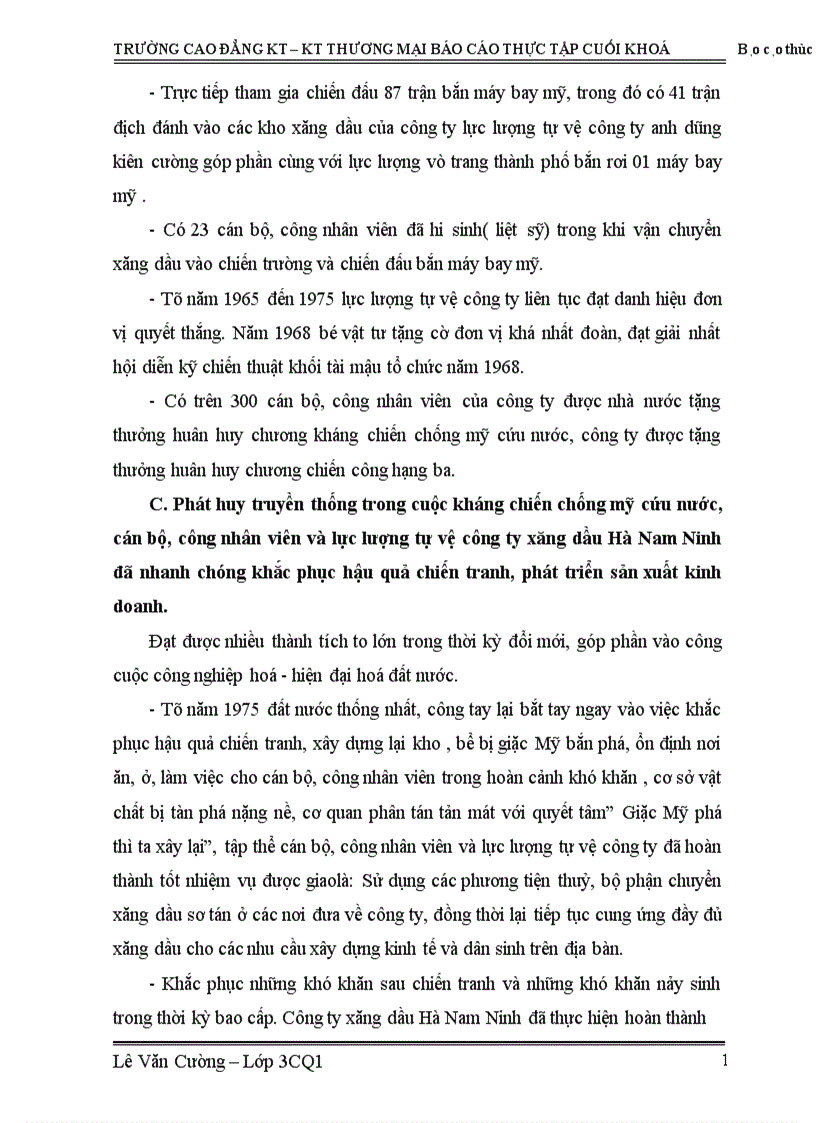 image for page Báo cáo thực tập cuối khoá tại công ty xăng dầu Hà Nam Ninh