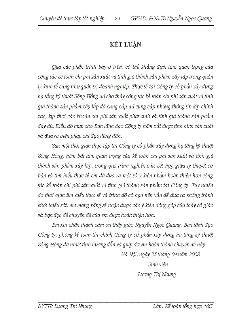 image for page Hoàn thiện kế toán chi phí sản xuất và tính giá thành sản phẩm xây lắp tại Công ty cổ phần hạ tầng kỹ thuật Sông Hồng