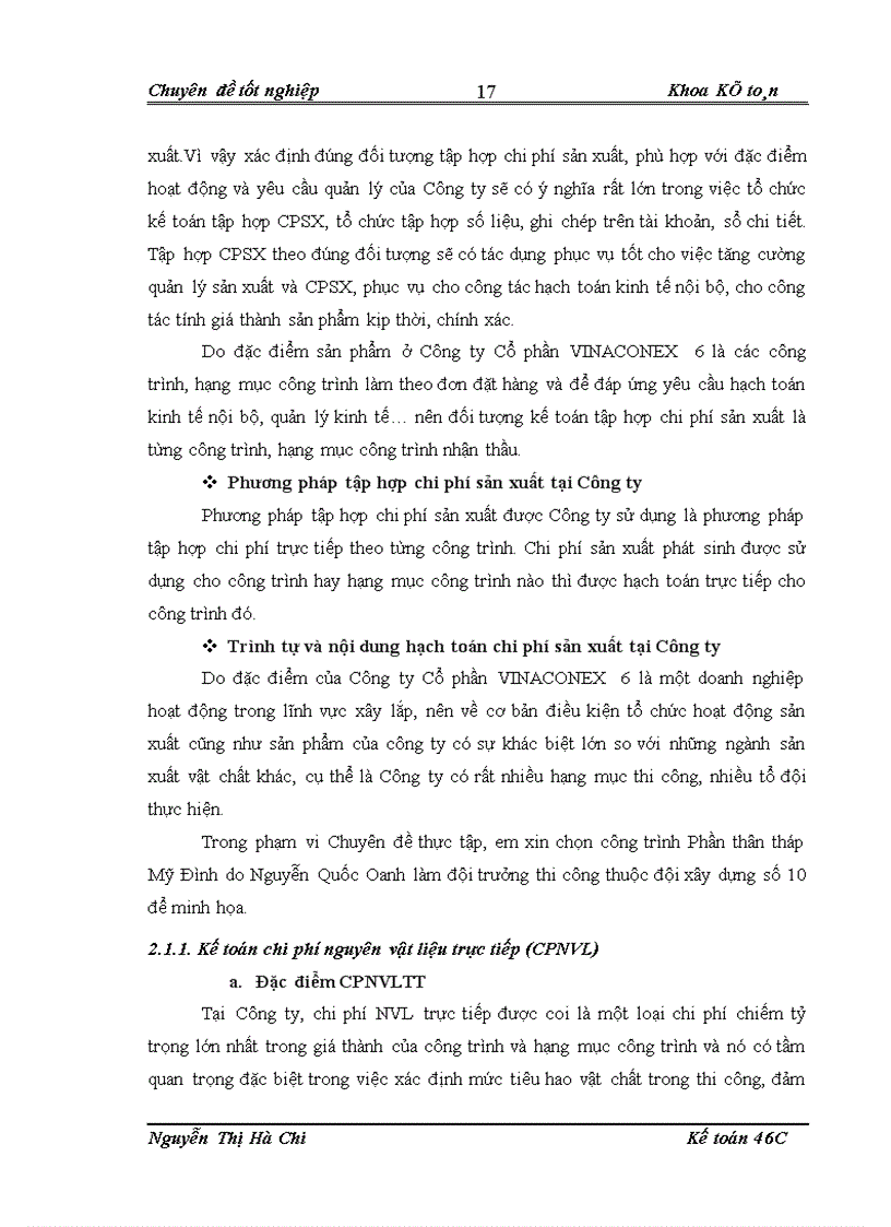 image for page Hoàn thiện kế toán chi phí sản xuất và tính giá thành sản phẩm tại Công ty Cổ phần VINACONEX 6