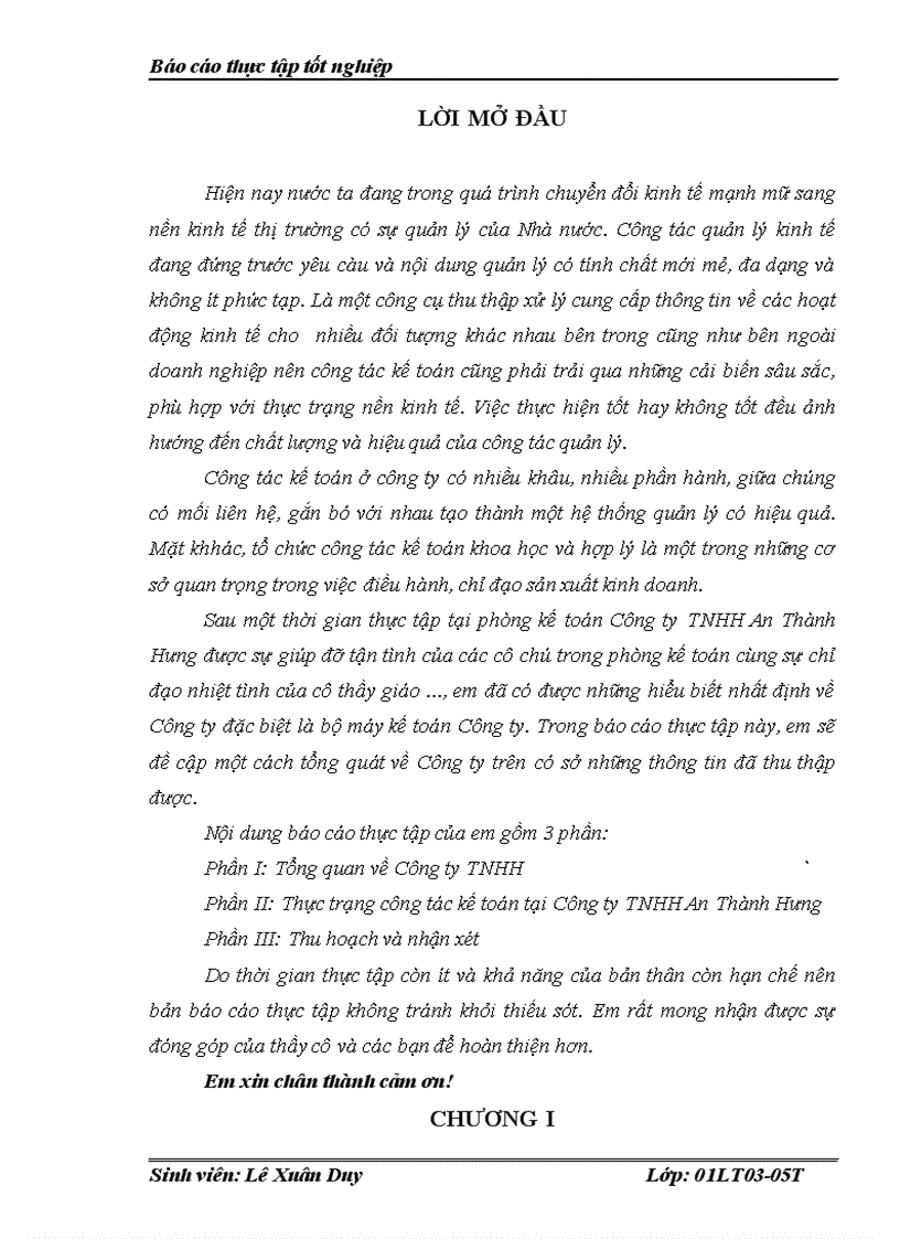 image for page Báo cáo thực tập tốt nghiệp tại Công ty TNHH An Thành Hưng