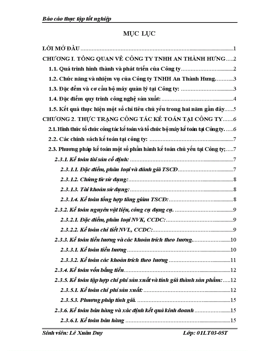 image for page Báo cáo thực tập tốt nghiệp tại Công ty TNHH An Thành Hưng