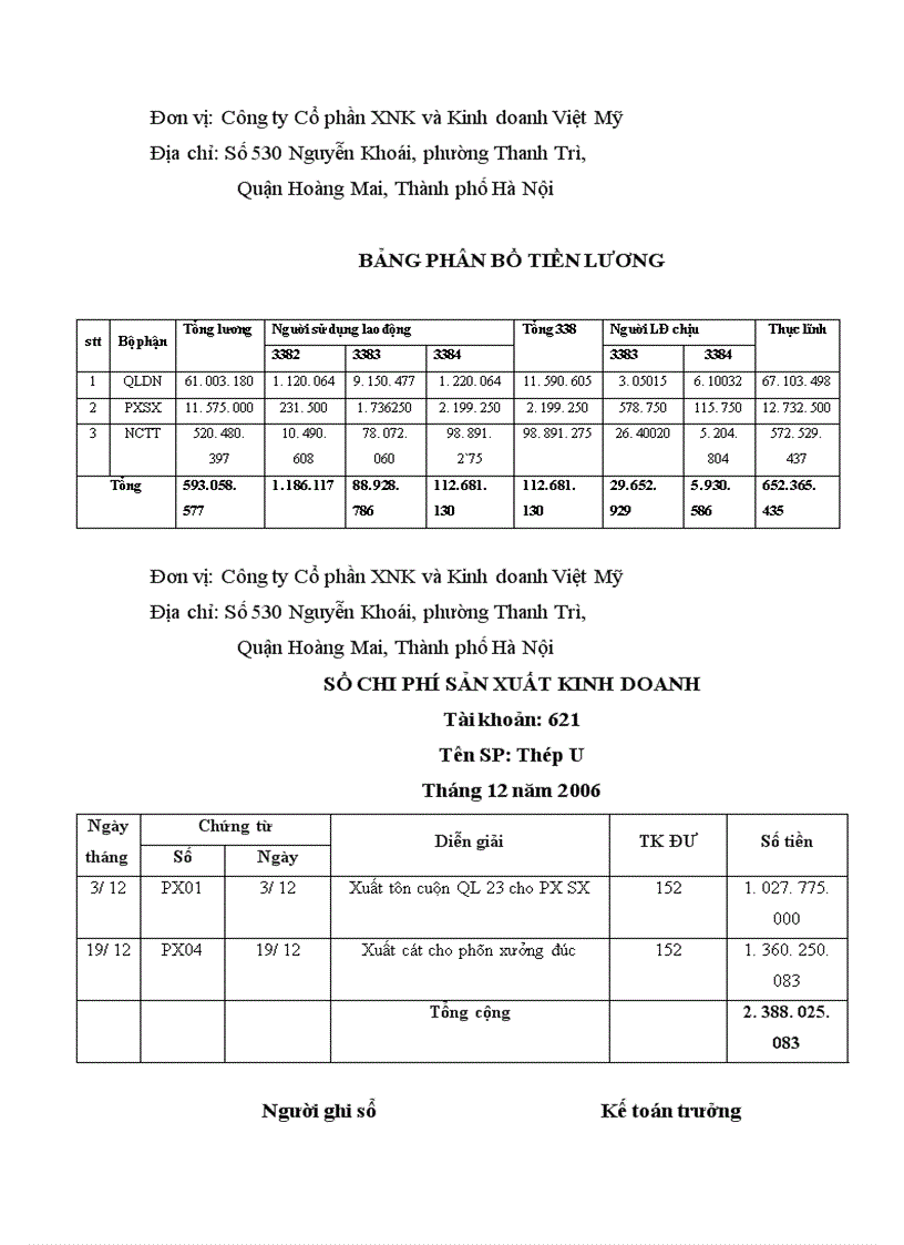 image for page Báo cáo thực tập tại Công ty Cồ phần XNK và Kinh doanh Việt Mỹ