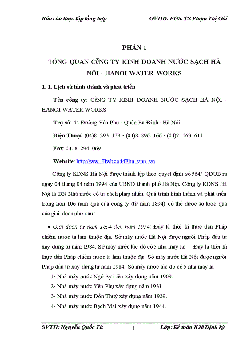 image for page Báo cáo thực tập công ty kinh doanh nước sạch hà nội - hanoi water works