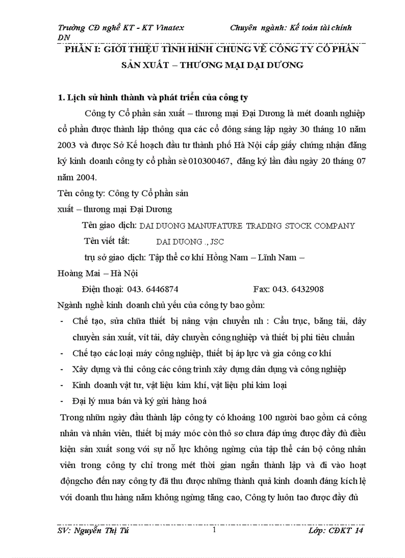 image for page Báo cáo thực tập tại công ty Cổ phần sản xuất – thương mại Đại Dương