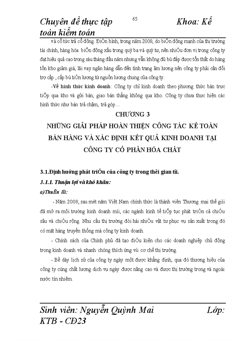 image for page Hoàn thiện kế toán bán hàng và xác định kết quả tại Công ty cổ phần Hóa chất