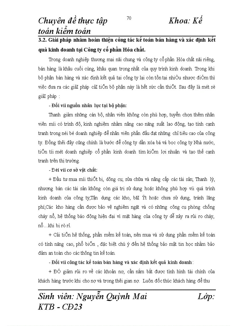 image for page Hoàn thiện kế toán bán hàng và xác định kết quả tại Công ty cổ phần Hóa chất