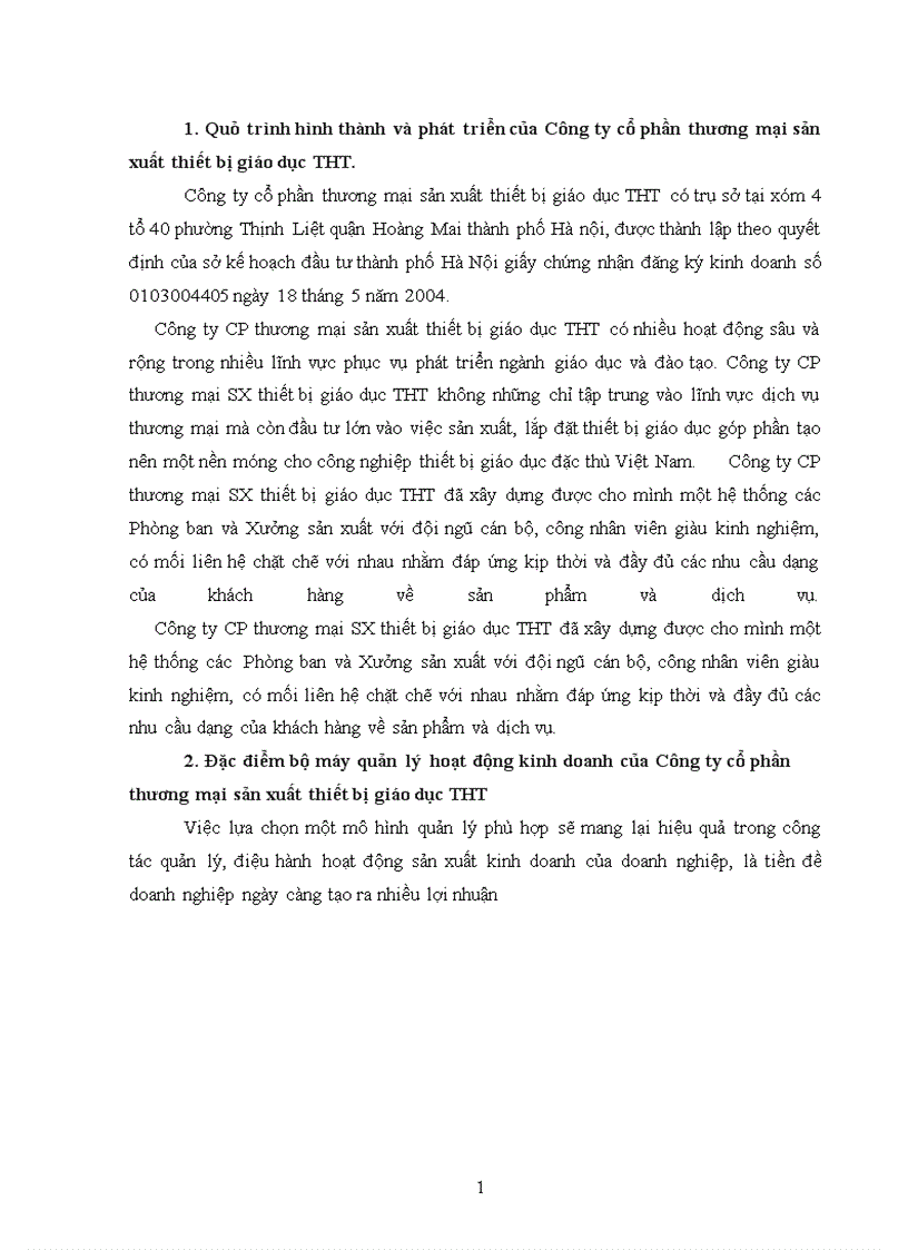 image for page Báo cáo thực tập tại công ty cổ phần thương mại sản xuất thiết bị giáo dục THT.