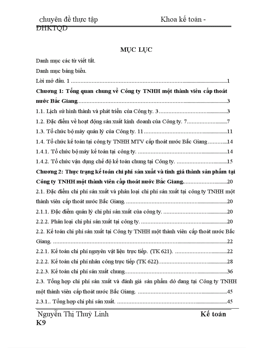 image for page Hoàn thiện kế toán chi phí sản xuất và tính giá thành sản phẩm tại Công ty TNHH một thành viên cấp thoát nước Bắc Giang