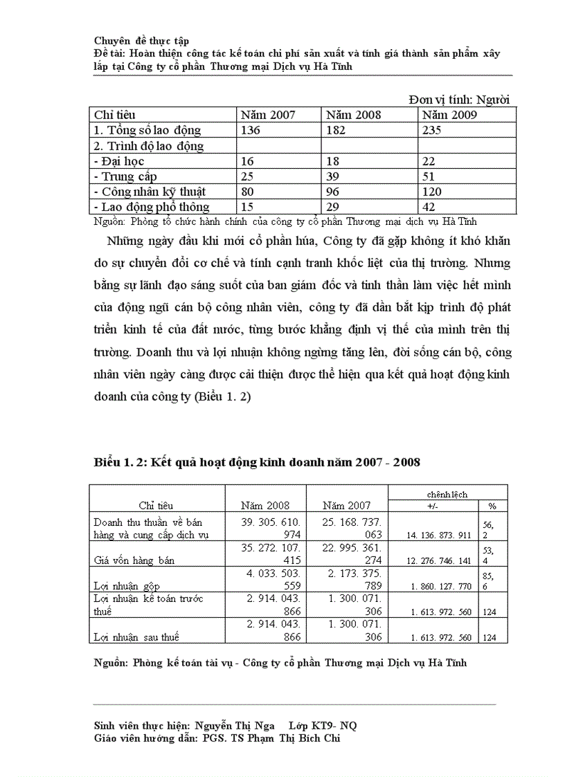 image for page Hoàn thiện công tác kế toán chi phí sản xuất và tính giá thành sản phẩm xây lắp tại Công ty cổ phần Thương mại Dịch vụ Hà Tĩnh