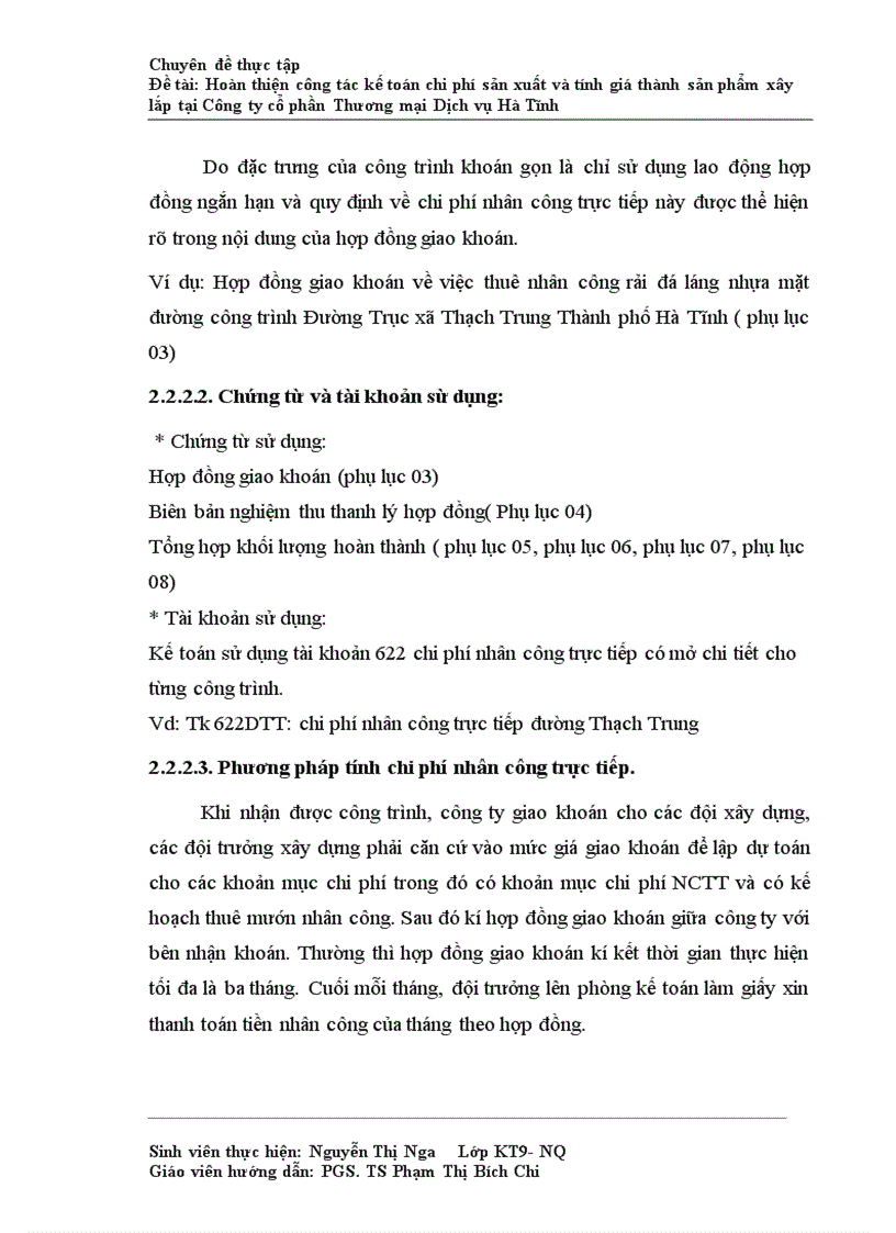 image for page Hoàn thiện công tác kế toán chi phí sản xuất và tính giá thành sản phẩm xây lắp tại Công ty cổ phần Thương mại Dịch vụ Hà Tĩnh