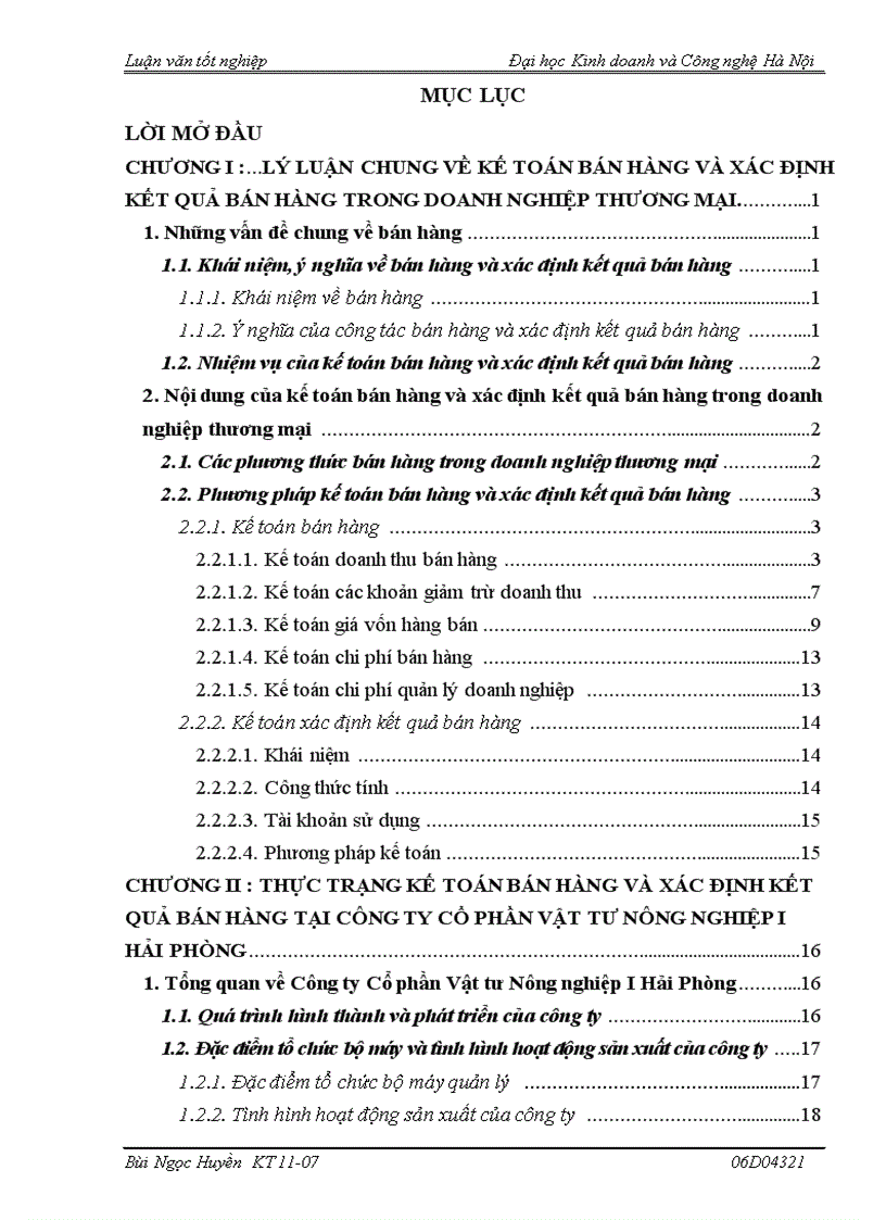 image for page Kế toán bán hàng và xác định kết quả bán hàng tại Công ty Cổ phần Vật tư Nông nghiệp I Hải Phòng