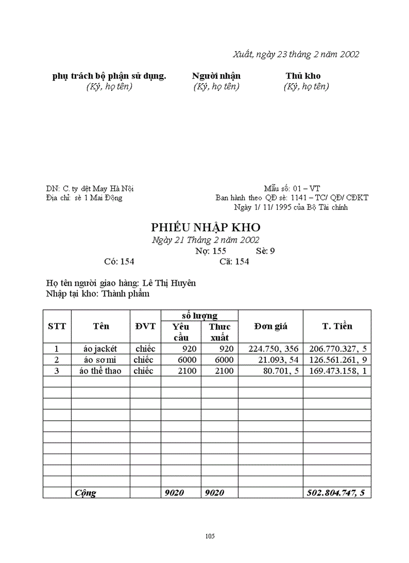 image for page Công tác hạch toán kế toán tại công ty Dệt May Hà Nội
