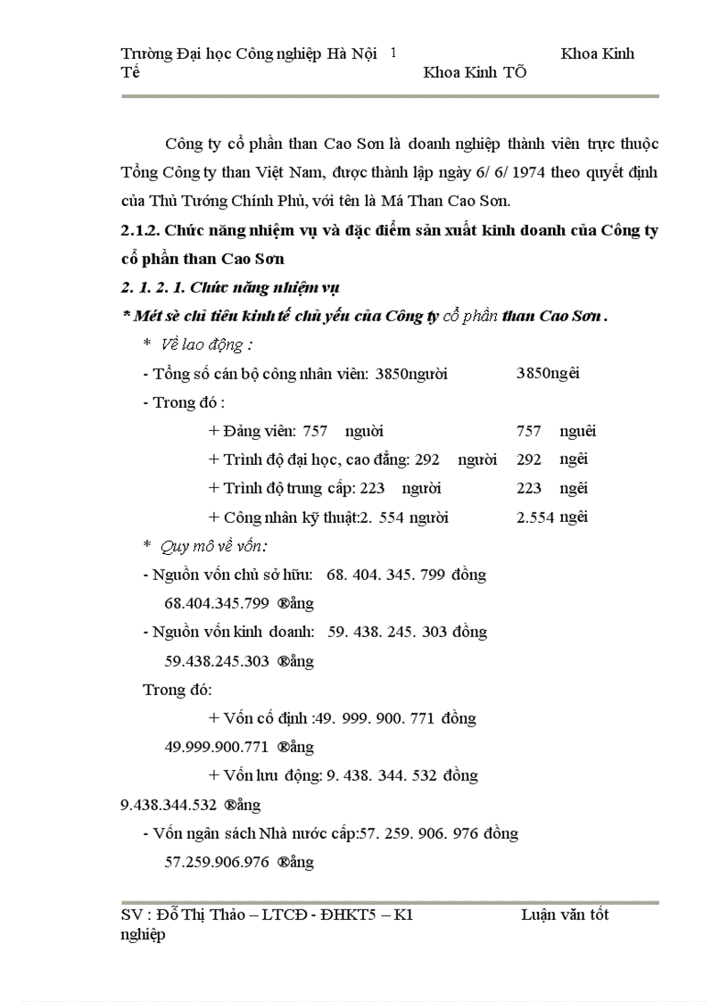 image for page Hoàn thiện công tác hạch toán chi phí sản xuất và tính giá thành sản phẩm tại Công ty cổ phần than Cao Sơn