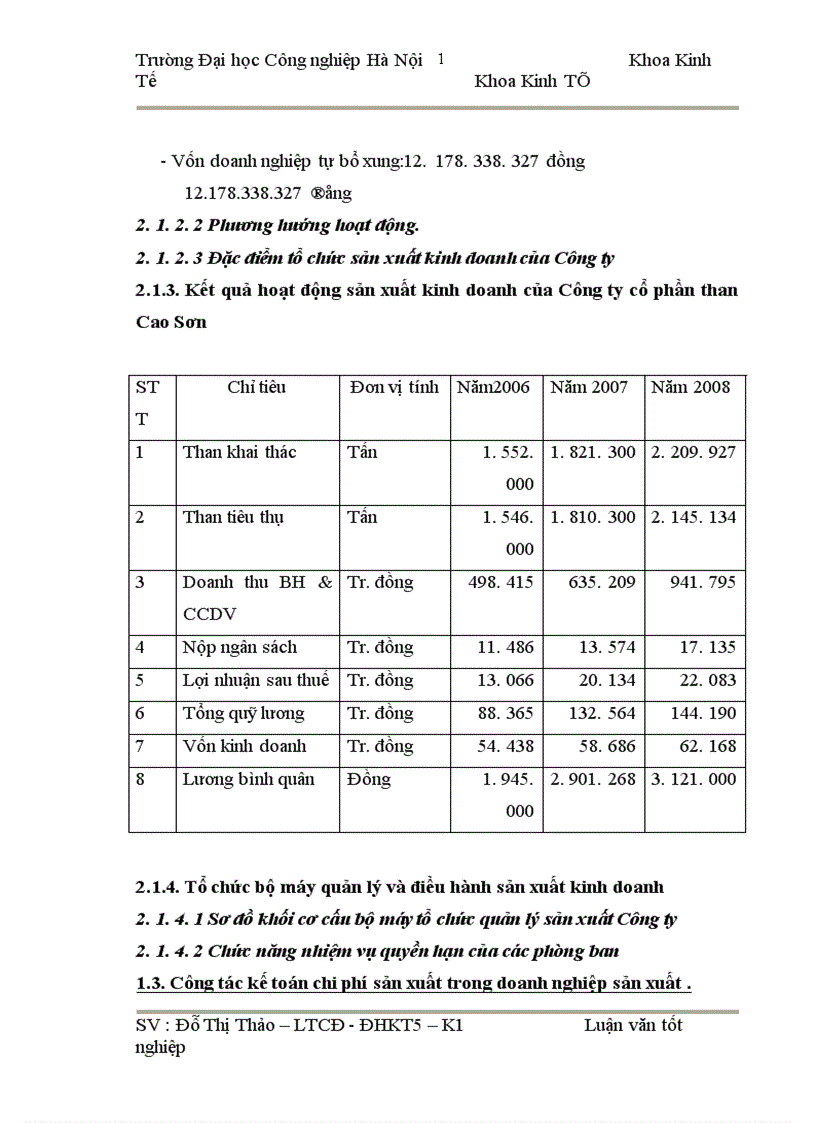 image for page Hoàn thiện công tác hạch toán chi phí sản xuất và tính giá thành sản phẩm tại Công ty cổ phần than Cao Sơn
